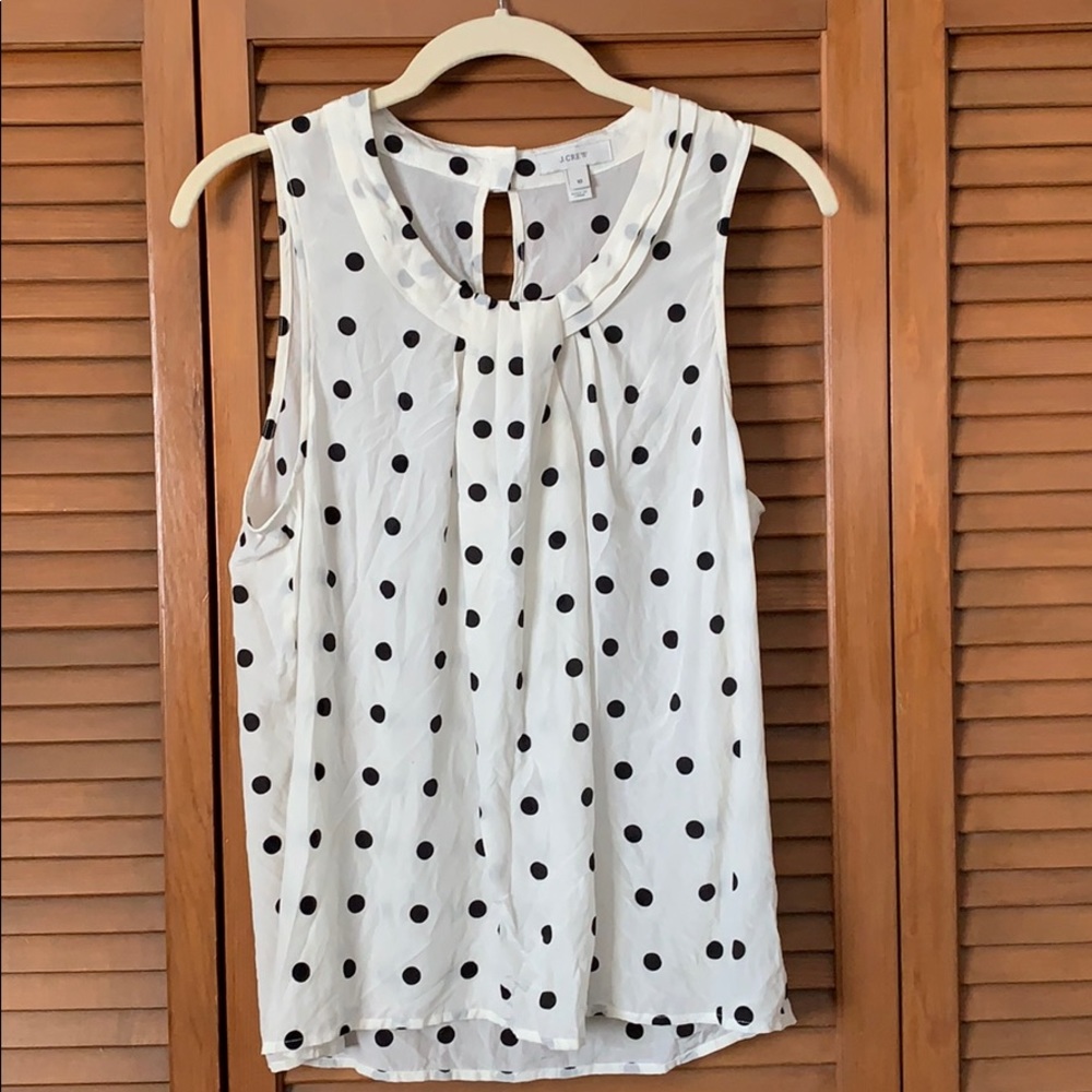 J. Crew Sleeveless Polka Dot Shirt